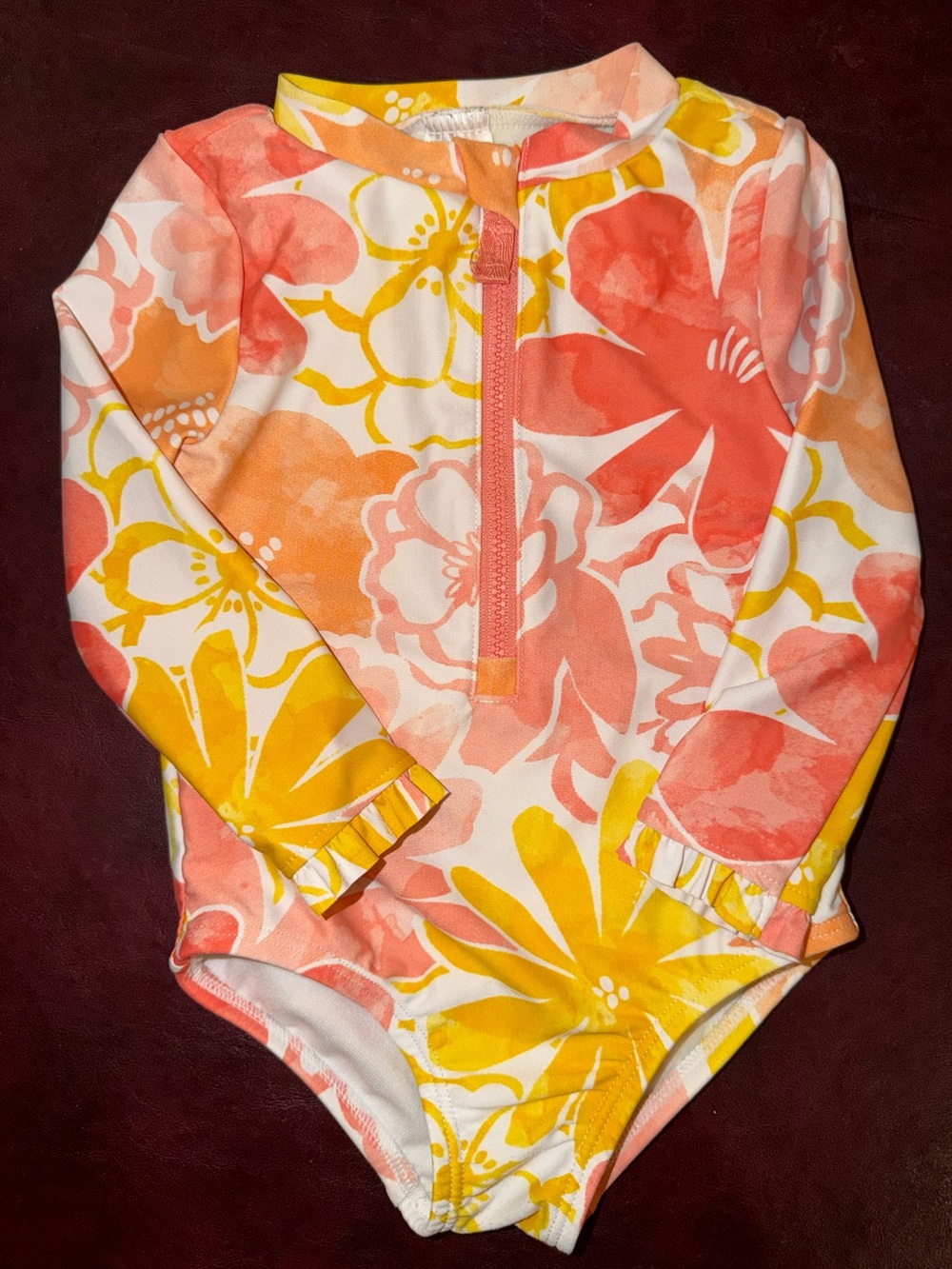 Carter's Long-Sleeve Floral Swimsuit